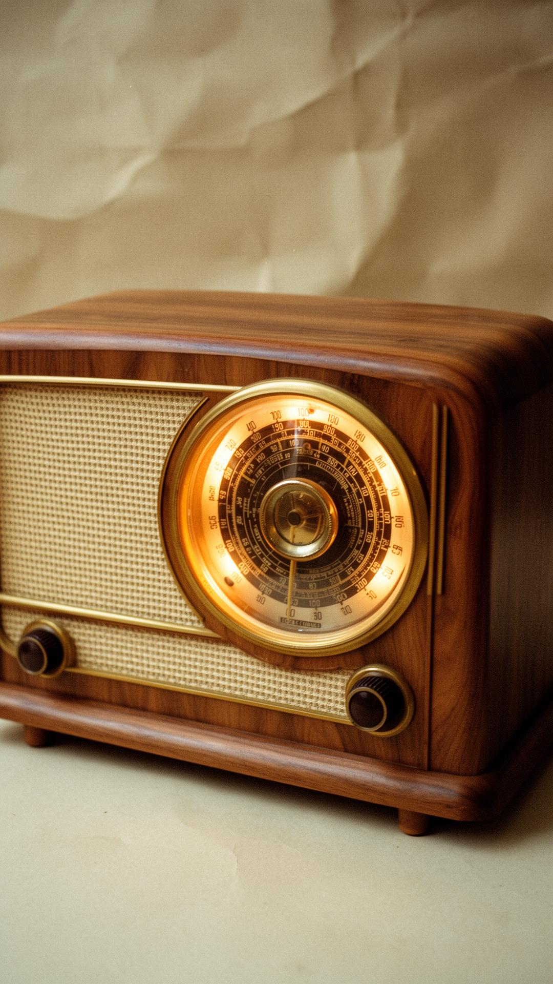 The John — en valnötsradio med rund frekvensskala